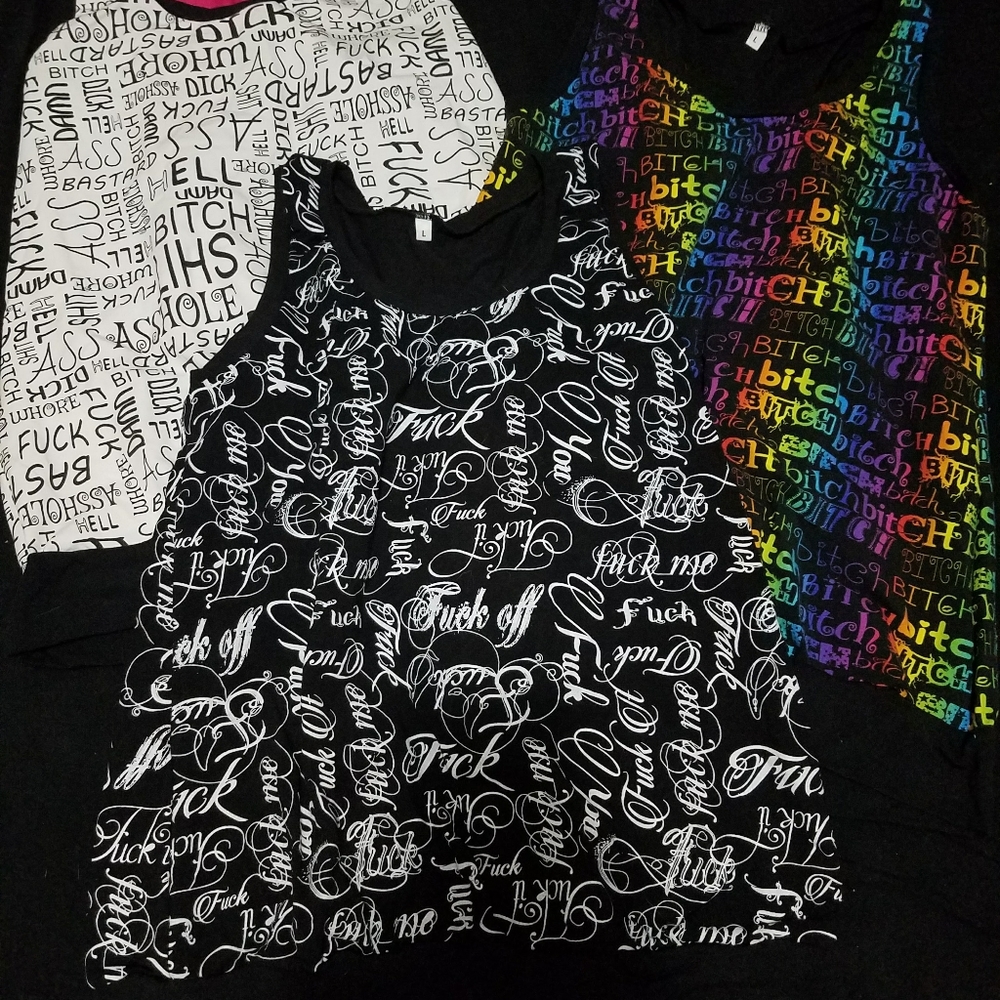 Curse words racer back tank tops